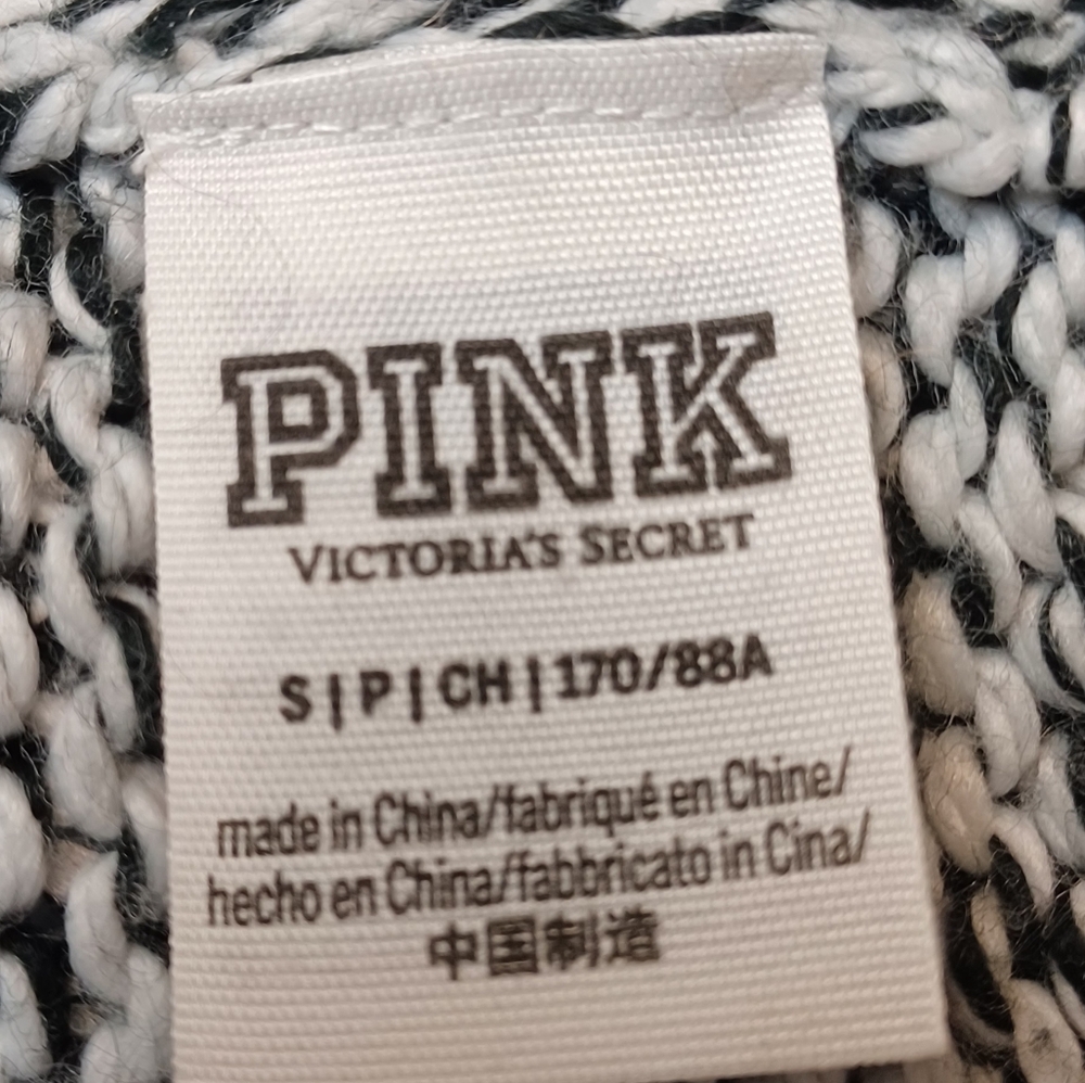 Victoria's Secret Women Size S Black and White V-Neck Sweater - Picture 2 of 13